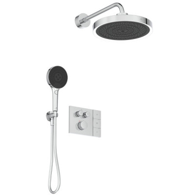 Ideal Standard CERATHERM NAVIGO SOLOS potinkinė termostatinė sistema, dušo galva su apšvietimu, 330mm