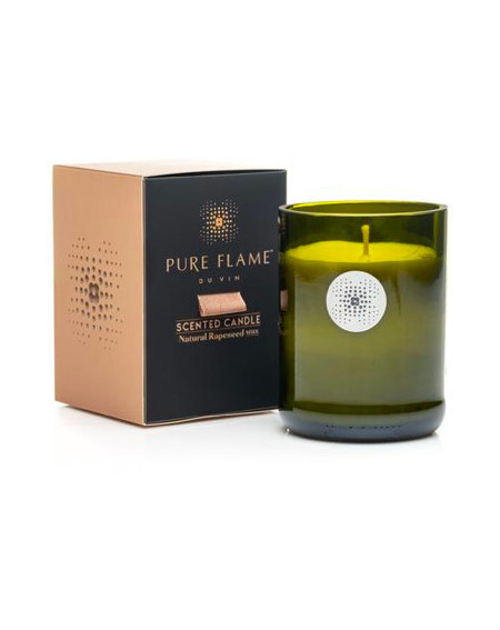 PURE FLAME "Du Vin" VIN & BOIS kvepianti žvakė tikrame šampano butelyje, 260g