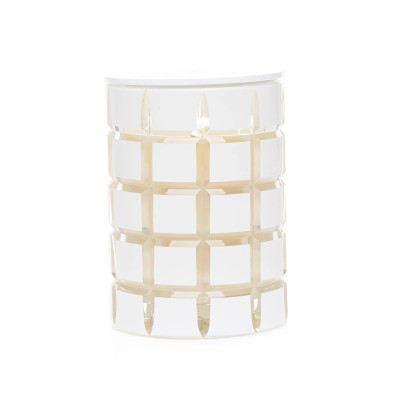 Ypatingai kvepianti žvakė PURE FLAME Deluxe ENCENS BOIS PRÉCIEUX CRYSTAL WHITE EDITION, 350g