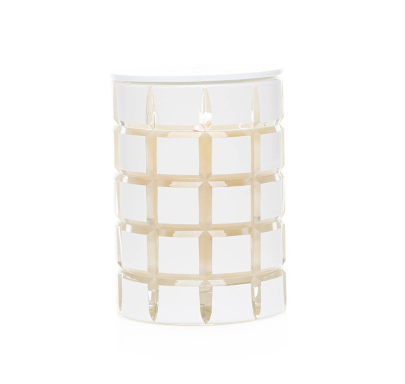 Ypatingai kvepianti žvakė PURE FLAME Deluxe ENCENS BOIS PRÉCIEUX CRYSTAL WHITE EDITION, 350g