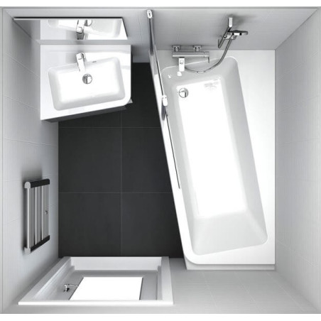 Ravak 10° 160x95, asimetrinė vonia, akrilas (pasirinkite pusę)