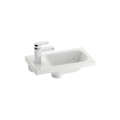 Ravak akmens masės praustuvas Chrome 400, kairinis, baltas