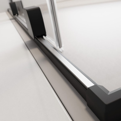 Radaway Furo Black Walk in stumdoma dušo pertvara 100-160cm