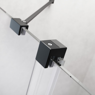 Radaway Furo Black Walk in stumdoma dušo pertvara 100-160cm