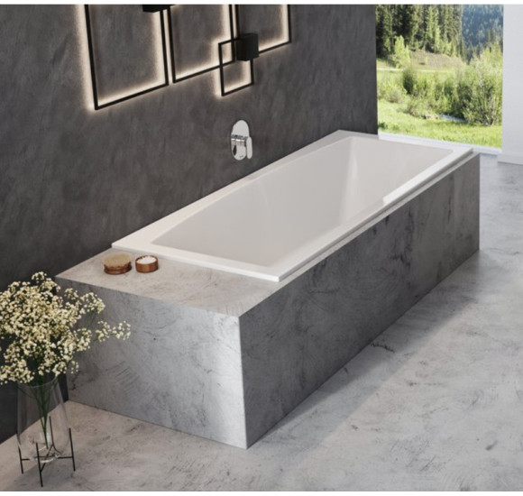 Ravak Formy Slim 02 180x80 cm, stačiakampė vonia, akrilas
