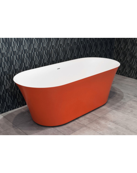 Akmens masės vonia Balteco FIORE 157x72, RAL spalvos šonai