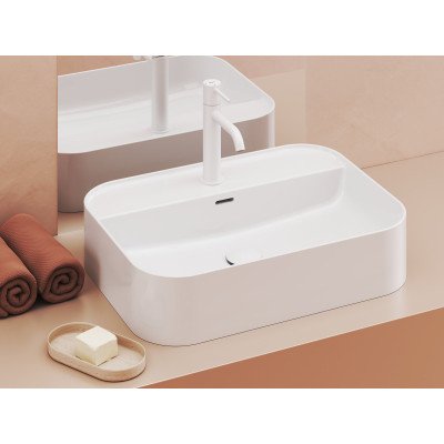 Ravak keraminis praustuvas Ceramic Slim R Shelf, su anga perpildymui