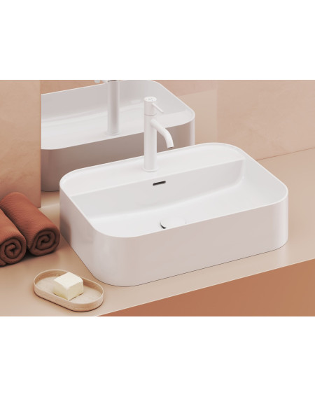 Ravak keraminis praustuvas Ceramic Slim R Shelf, su anga perpildymui