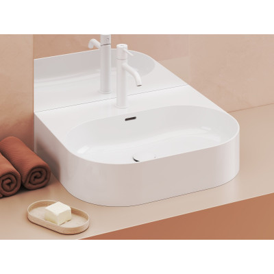 Ravak keraminis praustuvas Ceramic Slim O Wall, su anga perpildymui, baltos blizgios spalvos