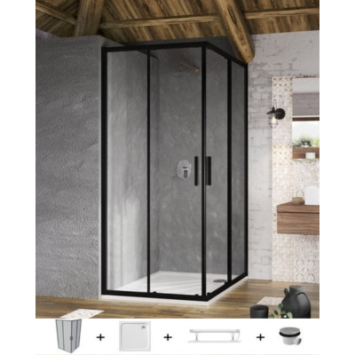 Ravak dušo komplektas 5in1 Blix Slim BLSRV2, 90x90 (pasirenkama profilių spalva)