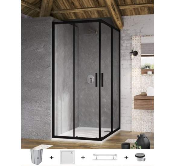 Ravak dušo komplektas 5in1 Blix Slim BLSRV2, 90x90 (pasirenkama profilių spalva)