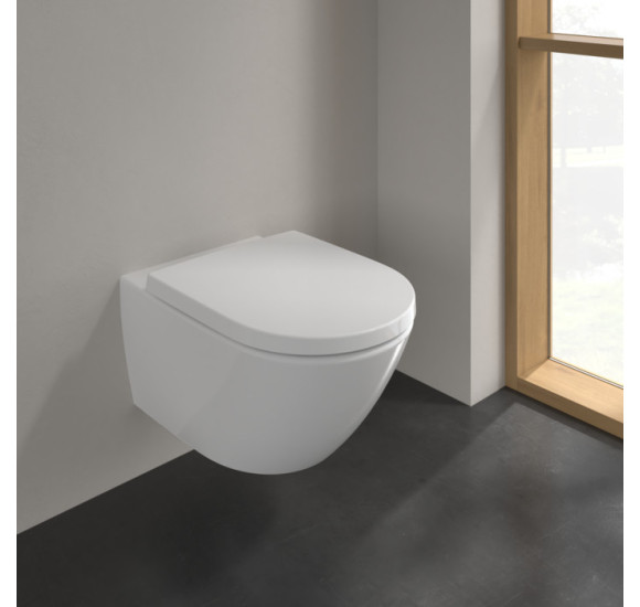 Villeroy&Boch Subway 3.0 su C+ danga, "Twist flush" pakabinamas klozetas su "Soft close" dangčiu