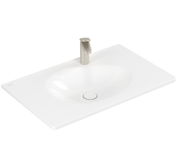 Villeroy & Boch Antao pakabinamas/montuojamas ant baldų praustuvas 80 cm, su skyle maišytuvui, ViFlow, pasirenkama spalva