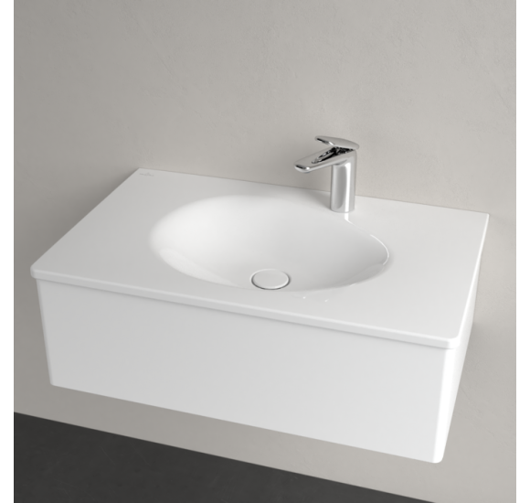 Villeroy & Boch Antao pakabinamas/montuojamas ant baldų praustuvas 80 cm, su skyle maišytuvui, ViFlow, pasirenkama spalva