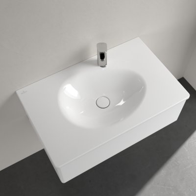 Villeroy & Boch Antao pakabinamas/montuojamas ant baldų praustuvas 80 cm, su skyle maišytuvui, ViFlow, pasirenkama spalva