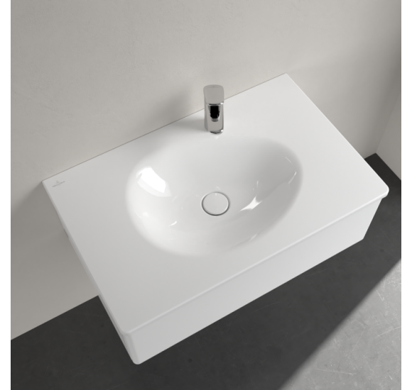 Villeroy & Boch Antao pakabinamas/montuojamas ant baldų praustuvas 80 cm, su skyle maišytuvui, ViFlow, pasirenkama spalva