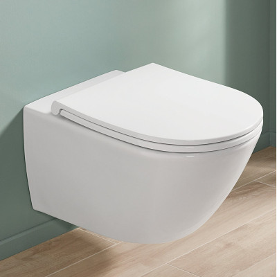 Villeroy&Boch Universo pakabinamas klozetas su "Soft Close" dangčiu, "TwistFlush" sūkurinis nuleidimas 4670T901