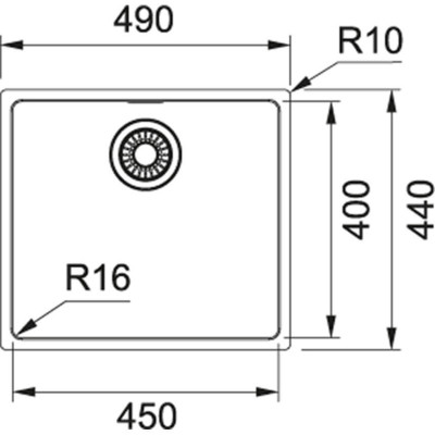 Franke MRX 210-45 nerūdijančio plieno plautuvė, užkemšamas vent.