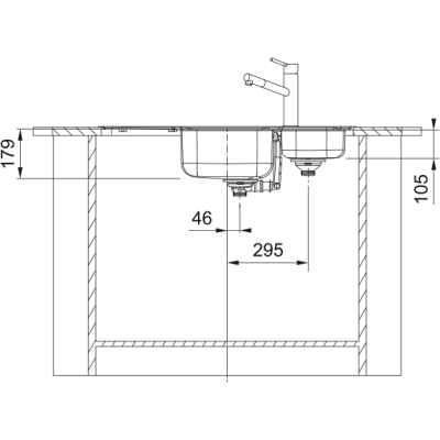 Franke SKX 651-95 E nerūdijančio plieno plautuvė (ekscentrinis ventilis)