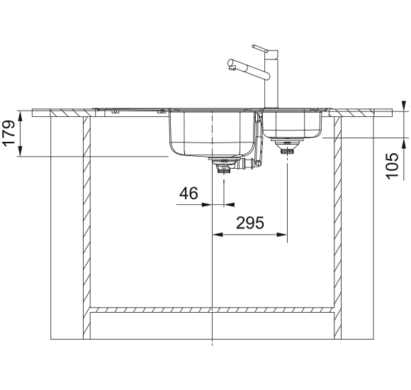 Franke SKX 651-95 E nerūdijančio plieno plautuvė (ekscentrinis ventilis)