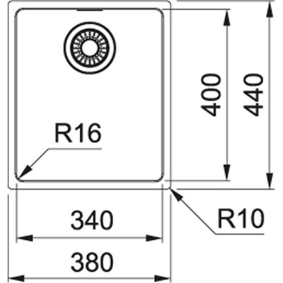 Franke MRX 210-34 nerūdijančio plieno plautuvė, užkemšamas vent.