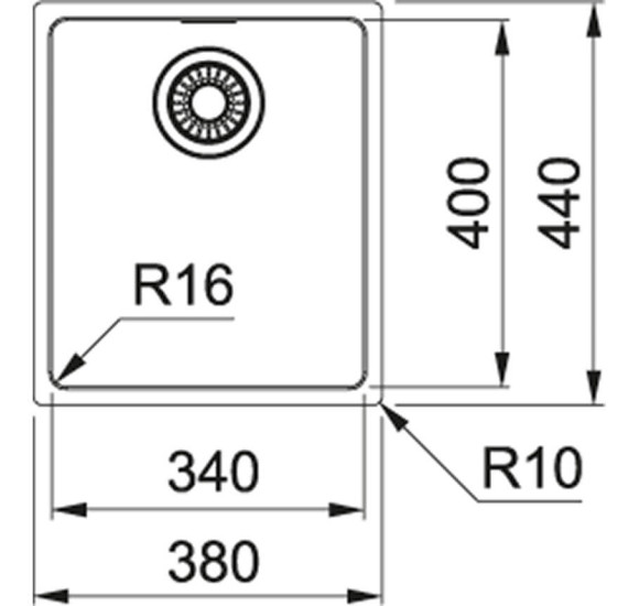 Franke MRX 210-34 nerūdijančio plieno plautuvė, užkemšamas vent.