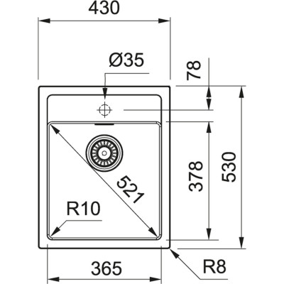Franke SID 610-40 tectonite plautuvė, užkemšamas ventilis, pasirenkama spalva