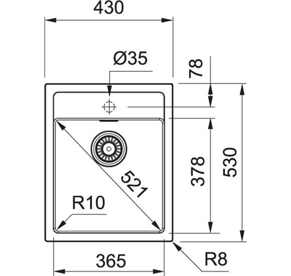 Franke SID 610-40 tectonite plautuvė, užkemšamas ventilis, pasirenkama spalva