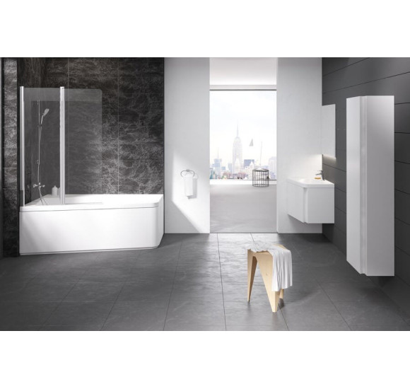 Ravak 10° 160x95, asimetrinė vonia, akrilas (pasirinkite pusę)