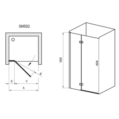Ravak SMSD2 Dušo durys (B) - 90,100,110,120cm