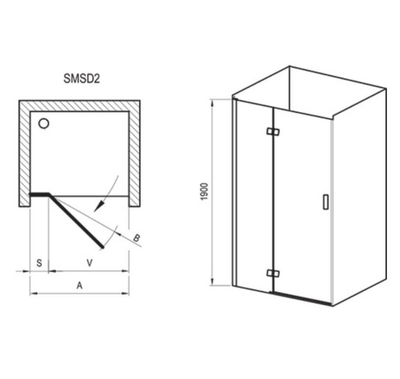 Ravak SMSD2 Varstomos dušo durys (A) 90,100,110,120cm