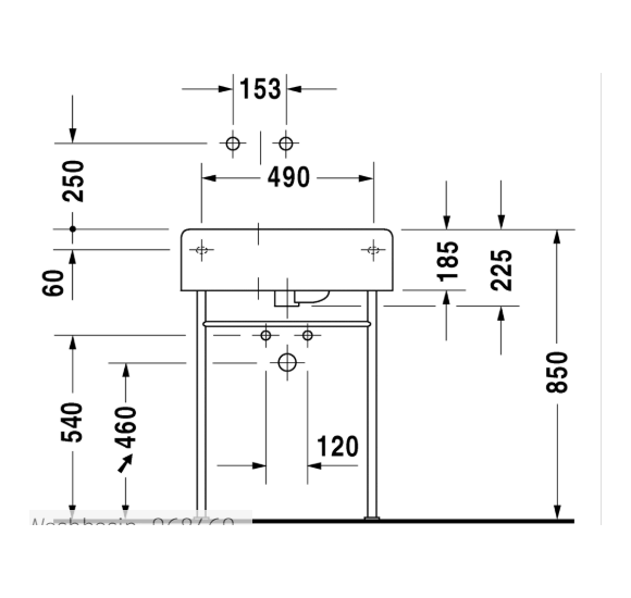 Duravit Scola pakabinamas praustuvas 615x460 (maišytuvas dešinėje)