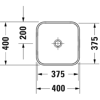 Duravit Happy D.2 Plus įleidžiamas praustuvas 400x400mm