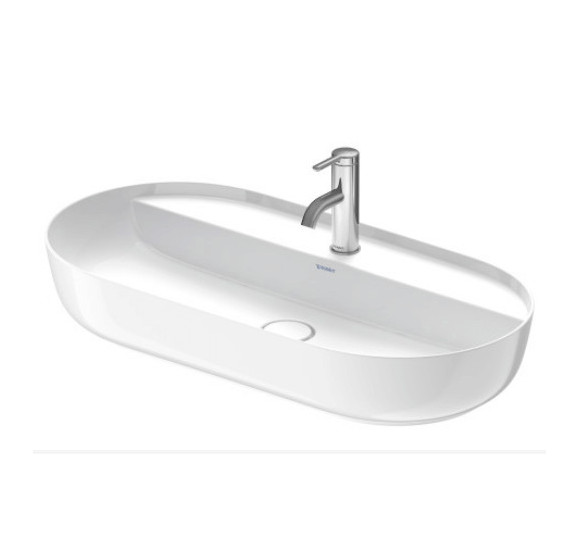 Duravit Luv Pastatomas praustuvas 800x400 su anga maišytuvui (vidus baltas, išorė balta blizgi)