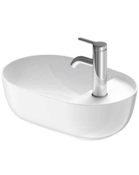 Duravit Luv Pastatomas praustuvas 420x270 su anga maišytuvui (vidus baltas, išorė balta blizgi)