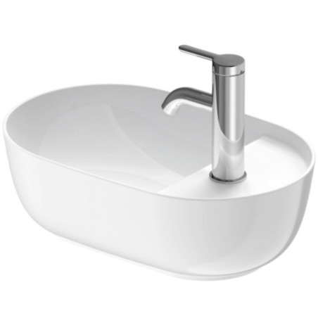 Duravit Luv Pastatomas praustuvas 420x270 su anga maišytuvui (vidus baltas, išorė balta blizgi)