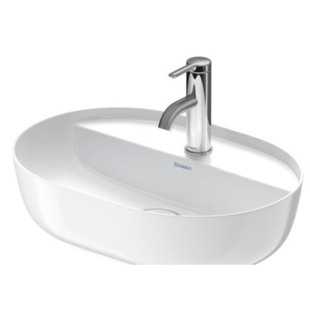 Duravit Luv pastatomas praustuvas 500x350 su anga maišytuvui (vidus baltas, išorė balta blizgi)