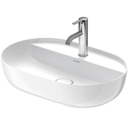 Duravit Luv Pastatomas praustuvas 600x400 su anga maišytuvui (vidus baltas, išorė balta blizgi)