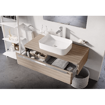 RAVAK pastatomas ant stalviršio Ceramic 550 R Slim praustuvas, baltas