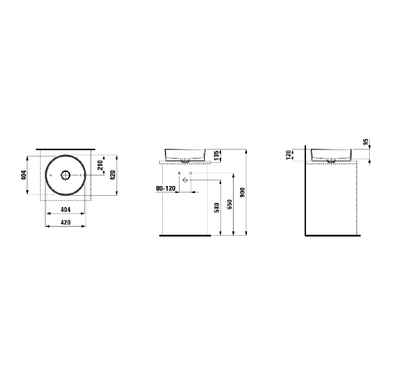 Pastatomas praustuvas Kartel by Laufen, 420x420mm