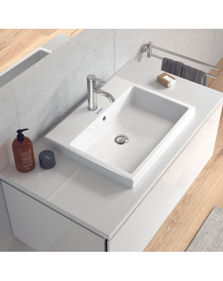 Duravit Vero Air įleidžiamas praustuvas su anga maišytuvui 550x455mm