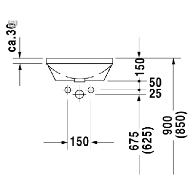 Duravit Architec po stalviršiu montuojamas praustuvas 400mm
