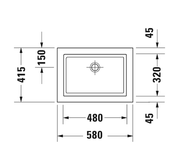 Duravit 2nd floor įleidžiamas praustuvas 580x415mm