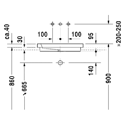 Duravit 2nd floor įleidžiamas praustuvas 580x415mm
