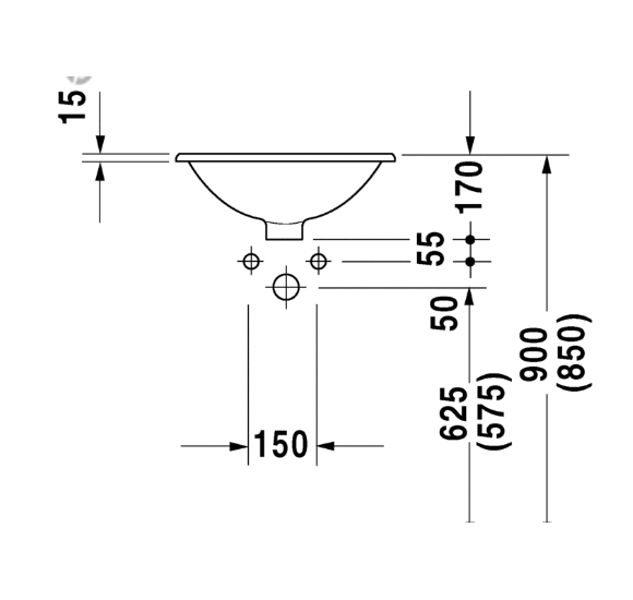 Duravit Architec įleidžiamas praustuvas 470mm