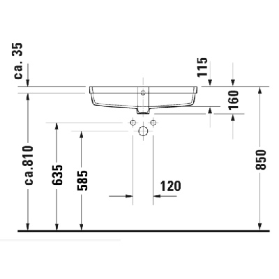 Duravit Vero Air po stalviršiu montuojamas praustuvas 635x345