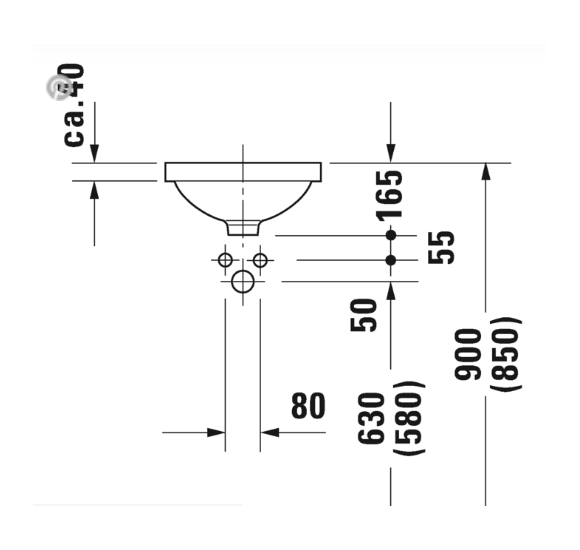 Duravit Architec po stalviršiu montuojamas praustuvas 325mm