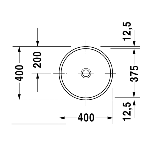 Duravit Architec po stalviršiu montuojamas praustuvas 375mm