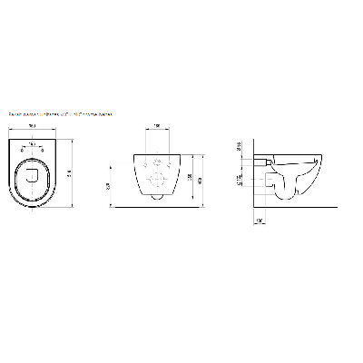 Ravak Uni Chrome pakabinamas klozetas 'Rimless' su "Soft Close" dangčiu