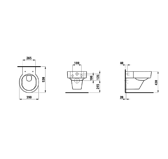 Laufen VAL pakabinamas klozetas Rimless (be dangčio)